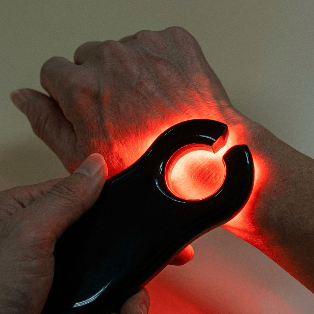 VeinHunter Vein Finder highlighting veins beneath the skin using transillumination technology