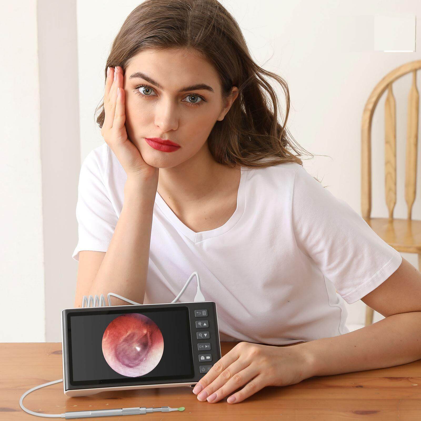 HALIPAX 7-inch digital ear camera with IPS screen and camera probe