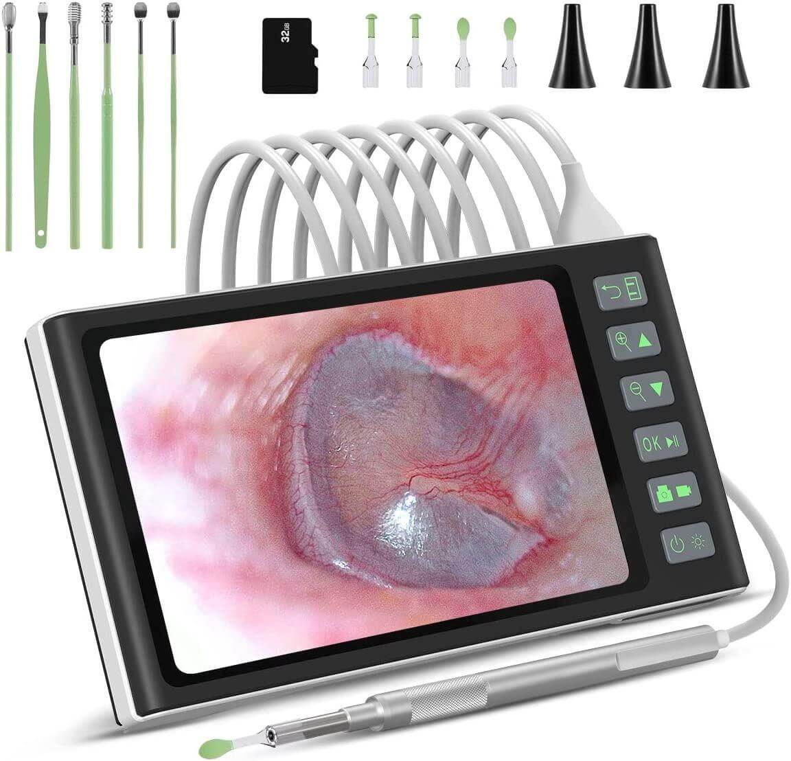 HALIPAX 7-inch digital ear camera with IPS screen and camera probe