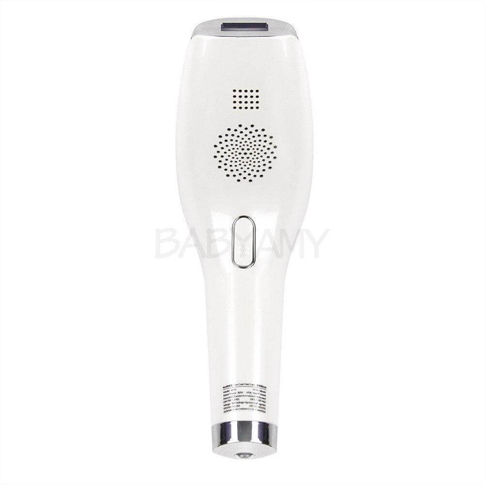 Top view of the AP10 IPL Hair Removal Device showcasing its sleek white design and control panel.