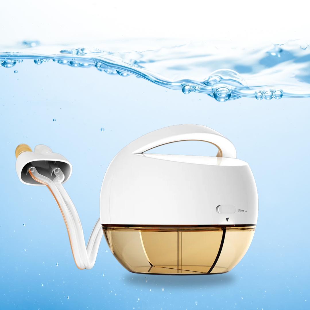 HydroBreathe Dual-Pump Nasal Rinse System, modern design with dual-pump technology for easy nasal care.