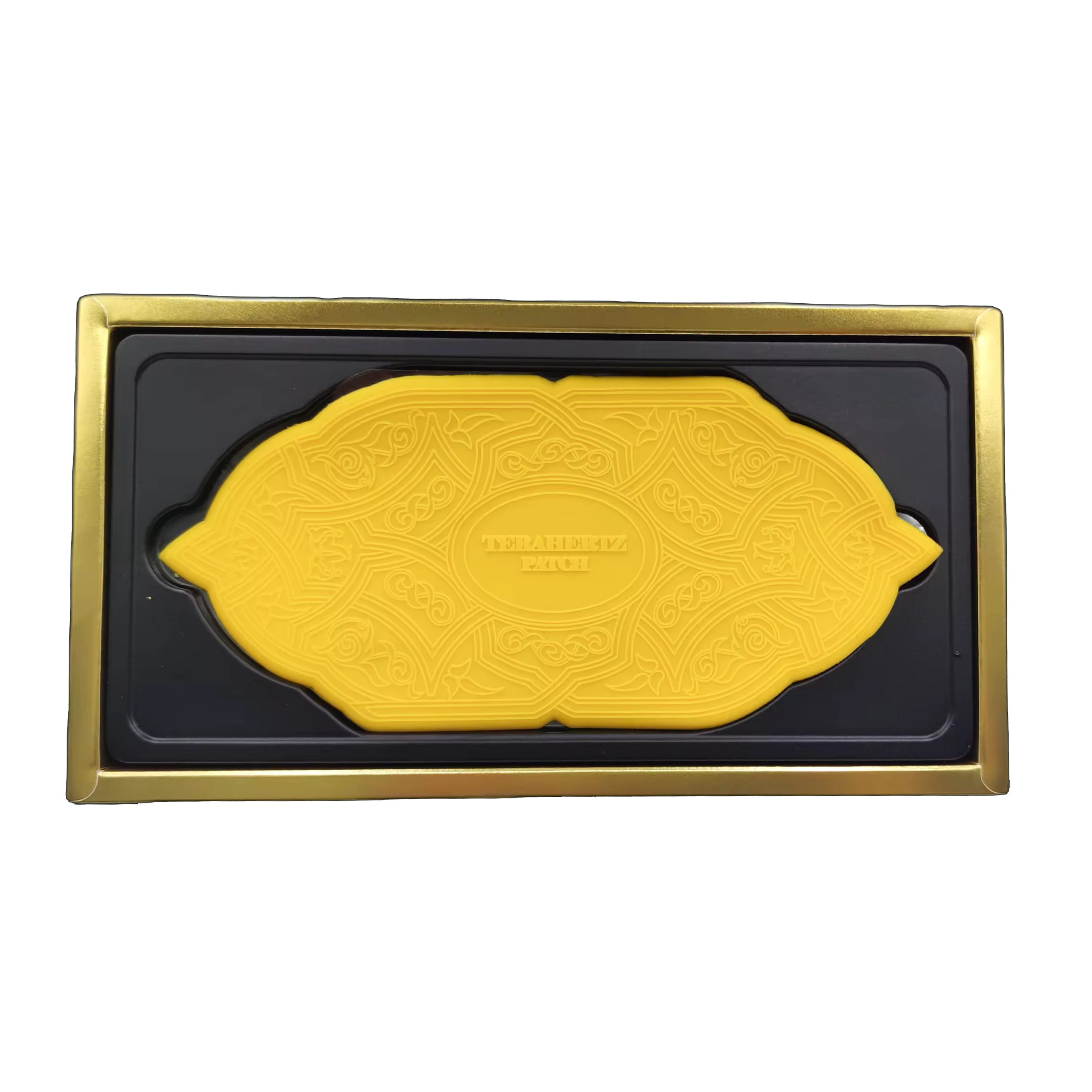 Biomax Terahertz Quantum Wellness Patch Gold Edition in a sleek black and gold packaging.