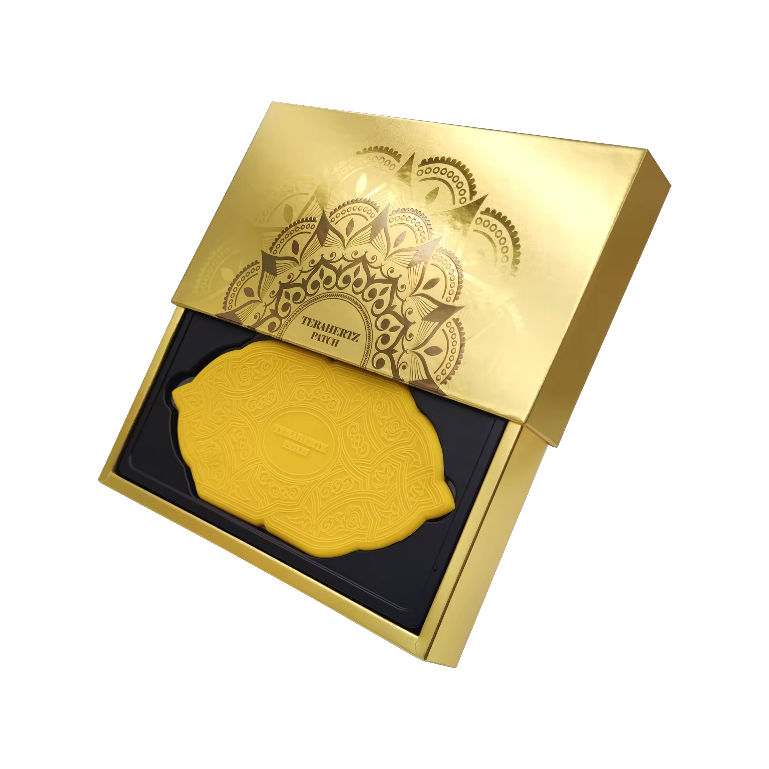 Biomax Terahertz Quantum Wellness Patch Gold Edition in elegant packaging, showcasing advanced relaxation technology.
