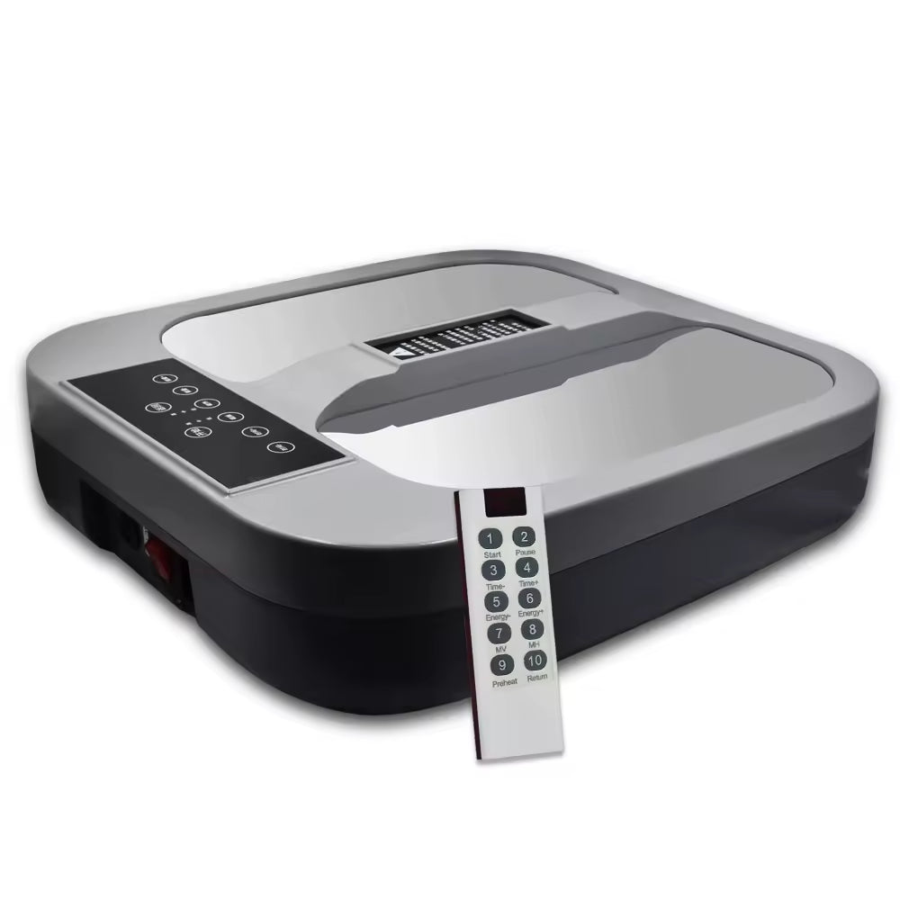Biomax Fusion Terahertz and Pulse Wellness System with remote control for enhanced relaxation and wellness at home.