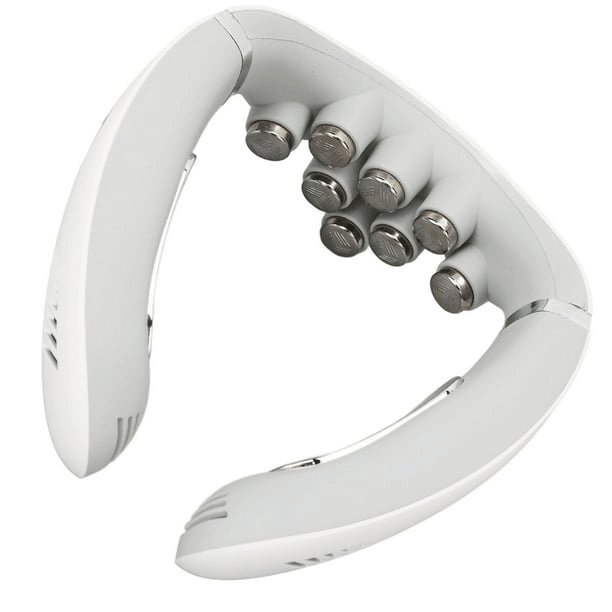 Asmenix Smart Neck Massager featuring a curved design with multiple massage nodes for effective neck relief.