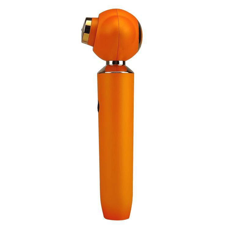 Biomax TeraEye beauty instrument in vibrant orange color, designed for luxurious skincare and smart innovation.