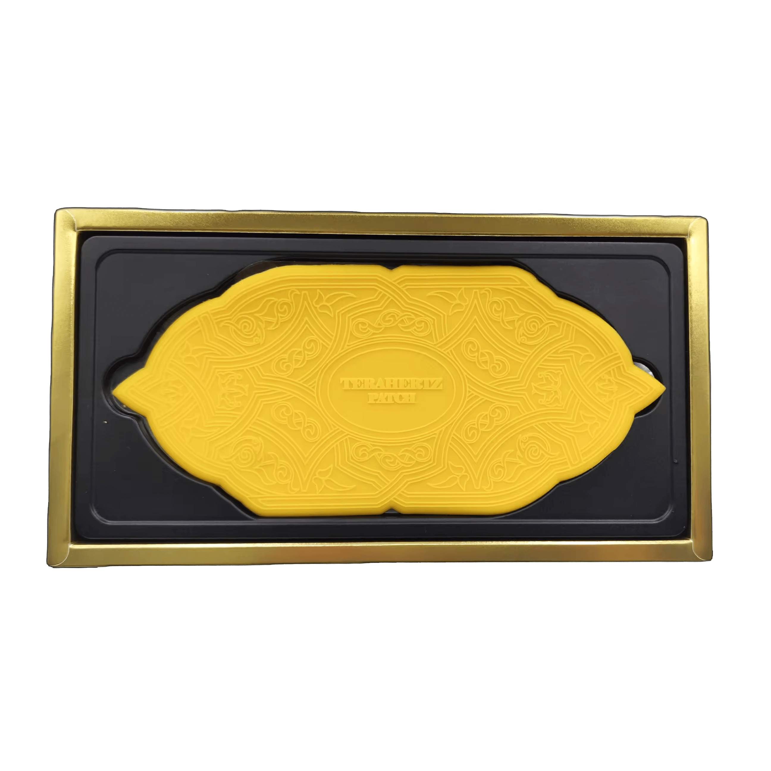 Stylish gold edition of the Biomax Terahertz Patch on display