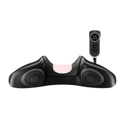 CerviPro Neck Comfort Device featuring a sleek black design with a remote control for easy adjustment.