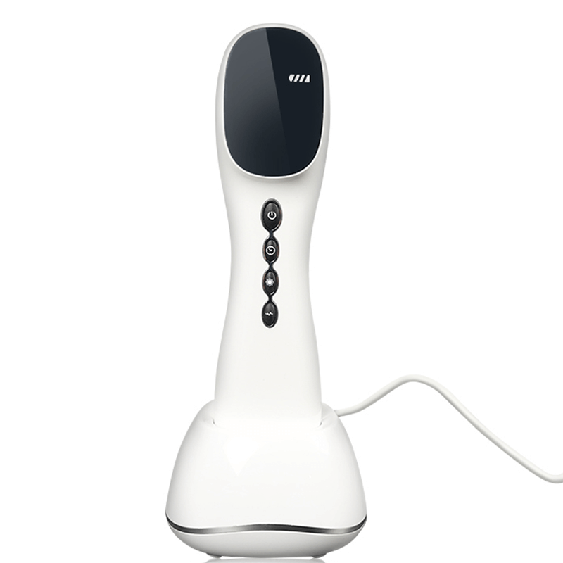 Dernox Pro Cold Laser + TENS device in a white finish with control buttons and a charging base.