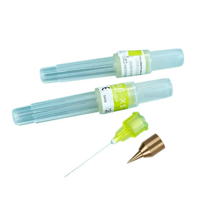 HaliPlasma Precision Tips in clear packages, featuring precision tips and copper construction for controlled application.