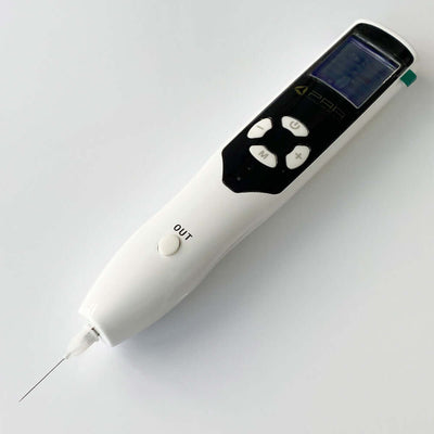 HaliPlasma – Fibroblast Plasma Pen displayed on a white background, showcasing its sleek design and control buttons.
