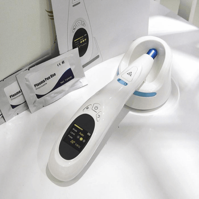 HaliPlasma Pro Beauty Device on display, highlighting precision plasma technology for refined skincare results.