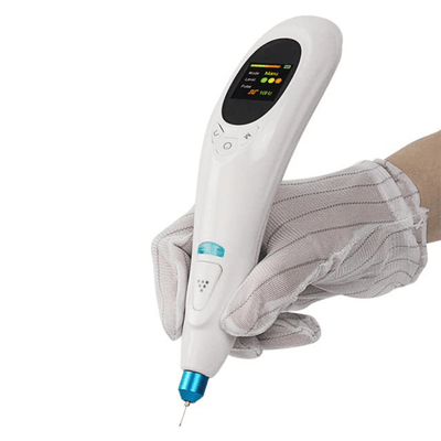 HaliPlasma Pro Beauty Device in use, showcasing its precision plasma technology for refined results.