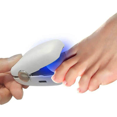 HALIPAX NailRenew compact laser tool shown with targeted light feature