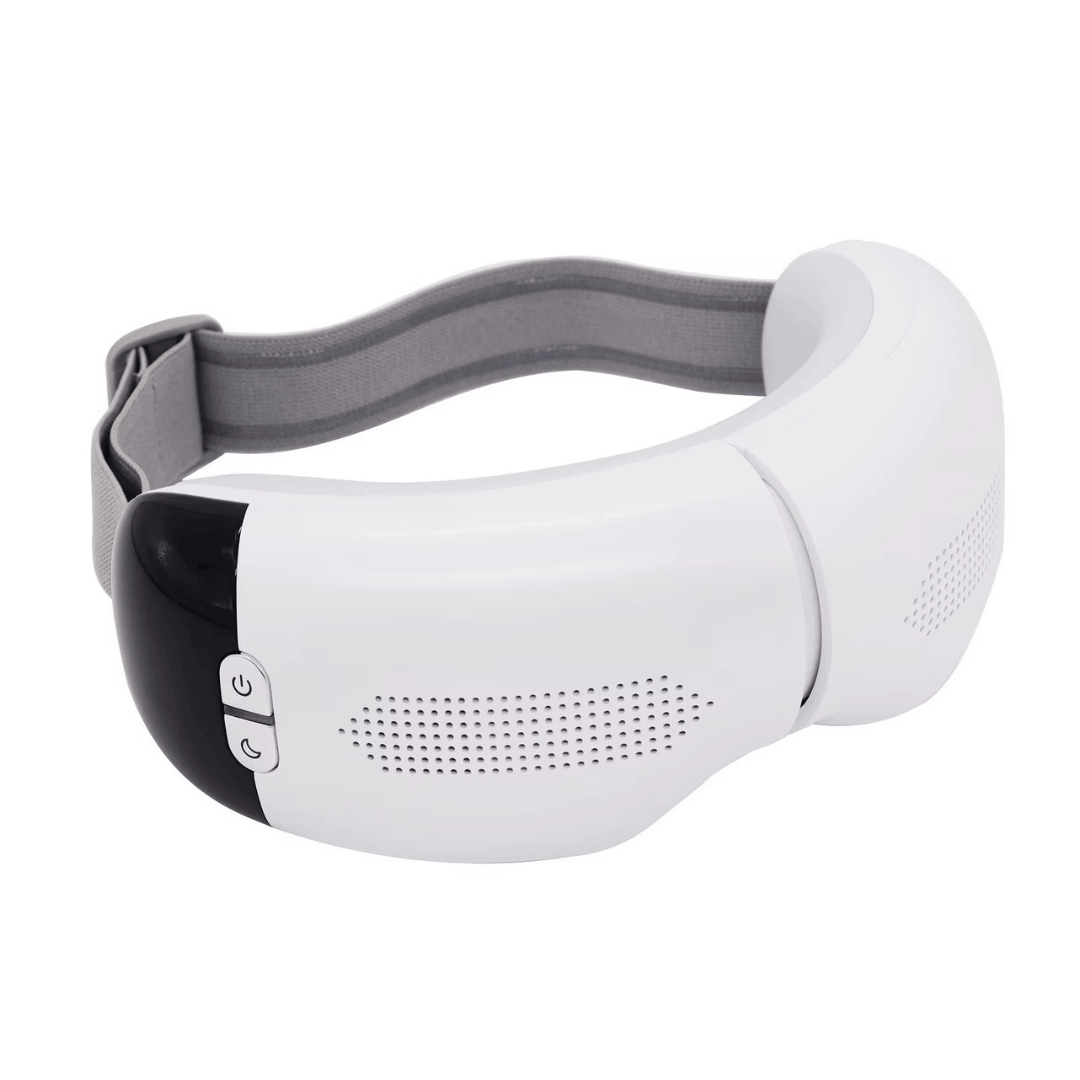 Visura 3D Eye Massager with adjustable strap and control buttons for comfort and ease of use.