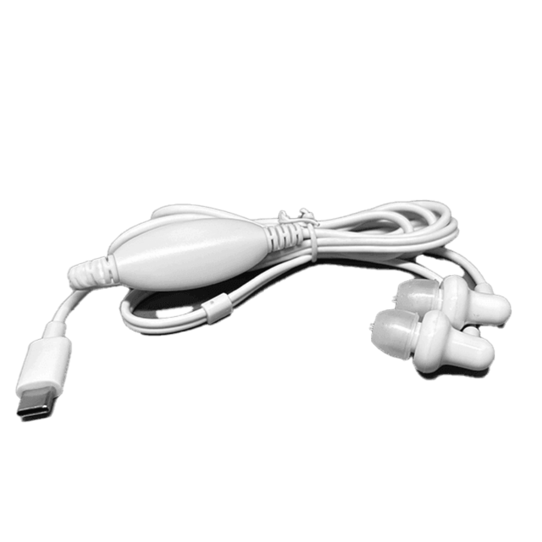 Hyper-Watch Accessories with white earphones and USB connector, designed for comfort and easy swapping.