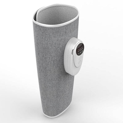 Halipax Calf Massager in grey fabric with a control panel, designed for calf relaxation and recovery.