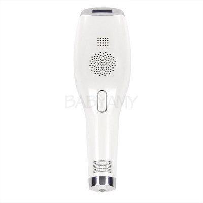 Top view of the AP10 IPL Hair Removal Device showcasing its sleek white design and control panel.