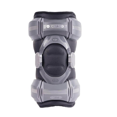 Top view of the FlexWave Air Knee Massager featuring control buttons and sleek design for comfort.