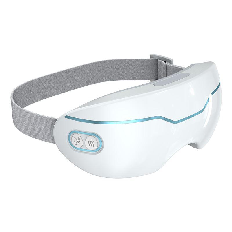 Halipax Micro Steam Eye Cover in white, with a gray strap and control buttons for warmth and mist.