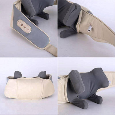 KLAX 5D Shiatsu Massager features ergonomic design with buttons for easy control and soft padding for comfort.