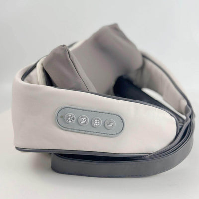 KLAX 5D Shiatsu Massager with control buttons, designed for neck and shoulder relief, in a sleek, modern style.