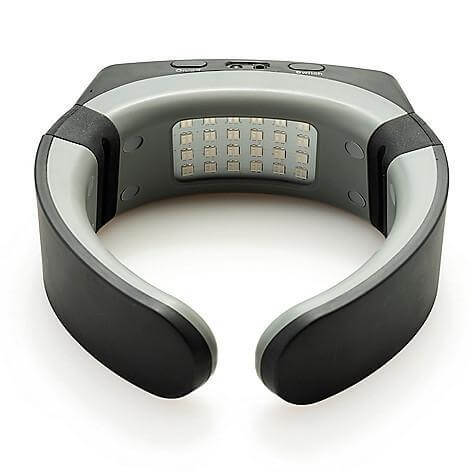 Halipax Dual-Light Neck Device showing the inner lights and ergonomic design for neck comfort.