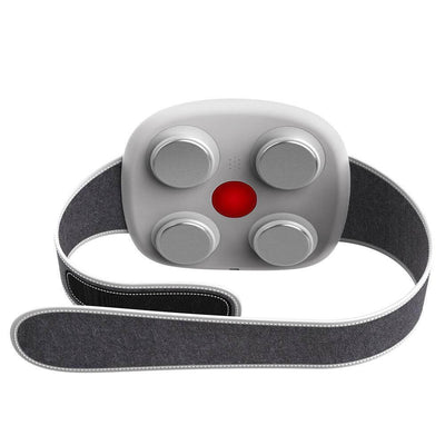HaliBelt Waist Massager featuring a gray strap and control panel with buttons for adjustable comfort.