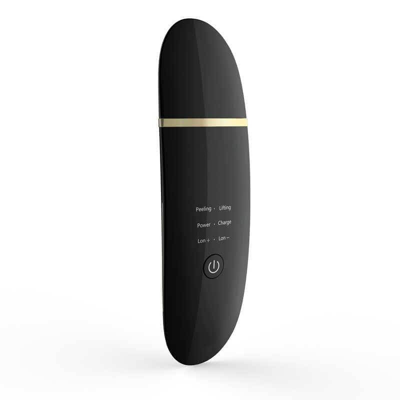 Halipax Ultrasonic Skin Scrubber in sleek black design for deep cleansing and skincare absorption.
